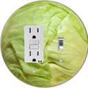 RND-GFITOGGLE-31 Cabbage Head Round GFI Toggle Light Switch Plate, White