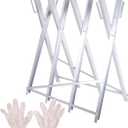 Heavy Duty 220 lbs Sawhorse Work Table, Portable Folding Sawhorse, Adjustable Steel Sawbuck for Firewood, Lightweight Log Wood Cutting Saw Horses Stand, Silver