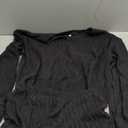 Oakgarden Women's Pullover Sweater Dress Long Lantern Sleeve Ribbed Knit V Neck Ruched Bodycon Mini Dress 2025 Fashion (Large, Black)