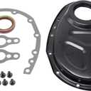 Black Timing Chain Cover Gaskets & Bolts Set for Small Block Chevy 265 283 327 350 383 & 400