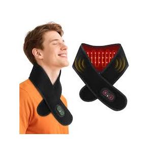 Cordless Neck Massager with Heat, Red Light Therapy for Neck, Neck Heating Pad for Pain, Heated Neck Wrap, 660nm 850nm, FSA Eligible HSA, Heated Neck Massager, 3000mAh Battery, Black