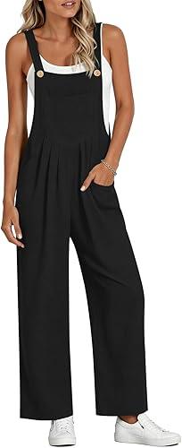 BTFBM Jumpsuits For Women Summer 2026 Beach Vacation Strapless Tube Top Jumpsuit Ruched Casual Wide Leg Pant Rompers(Black, Small)