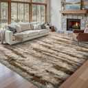 8x10 Ft Fuzzy Rugs for Living Room,Khaki Neutral Bedroom Area Rug Non-Slip,Carpet for Nursery Kids PlayRoom Indoor Modern Plush Carpets