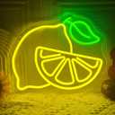 Lemon Neon Sign for Wall Decor, Dimmable Yellow Lemons Neon Lights, Vibrant Fruit Themed Neon LED Signs for Kids Room, Bedroom, Restaurant, Bar, Club, Fruit Shop, Birthday Party