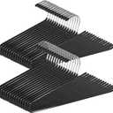 Open Ended Pants Hangers,30-Pack Clothes Hangers Space Saving, Non-Slip Pants Hangers,Black Metal Hangers Design for Jeans,Slacks,Scarf (Black)