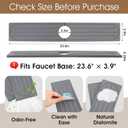 Diatomite Faucet Mat Splash Guard - Quick Dry Stone Mat Sink Tray 23.6"x4"  Super Absorbent Non-Slip Faucet Drip Mat Around Faucet  Drying Stone Protector for Kitchen Sink Bathroom (Grey) (Gray)