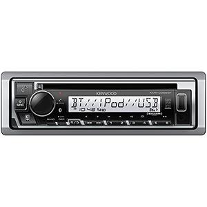 KENWOOD KMR-D382BT (50W x 4Ch) Single Din Car/Marine Stereo Head Unit with Bluetooth, Hands-Free Calling, CD Player, USB, AM/FM Radio, SiriusXM Ready, All-Weather in-Dash Boat & Car Audio Receiver