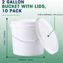 Tioncy 10 Pcs 2 Gallon Plastic Bucket with Lid Heavy Duty 2 Gallon Bucket Pail with Lid Handle for Storage Container Home Household Cleaning (White)