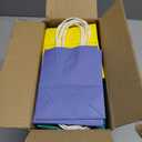 Qiqee 100Pcs Paper Gift Bags with Handles - 4.5"2.5"6" Mini Party Favor Bags - 24 Solid Colors