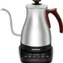 SEEDEEM Gooseneck Electric Kettle, 1L 1200W Touch Screen Pour-Over Kettle with 4 Heating Modes, ±1℉ Temp Control, Keep Warm Function, for Tea & Coffee, Silver