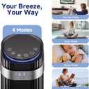 OLIXIS Tower Fan for Bedroom, Floor Standing Fan with Remote, 12H Timer, 5 Speeds, 4 Modes, LED Display, Portable Bladeless Oscillating Cooling Fan for Indoor, Home, Office, 9.8"d x 9.8"w x 35.4"h