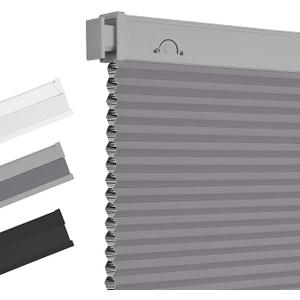 Allesin Zen No Drill Blinds for Windows Blackout Cordless Cellular Shades Honeycomb Blinds Pull Down, Free Stop Easy Install for Home and Office, Blackout, Light Gray, 70" W x 64" H