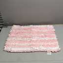 HOMEIDEAS Bathroom Rugs Sets 2 Piece, Cationic Dyed Chenille Extra Soft and Absorbent Non Slip Machine Washable Bath Mats (32"x20"+24"x17", Pink)