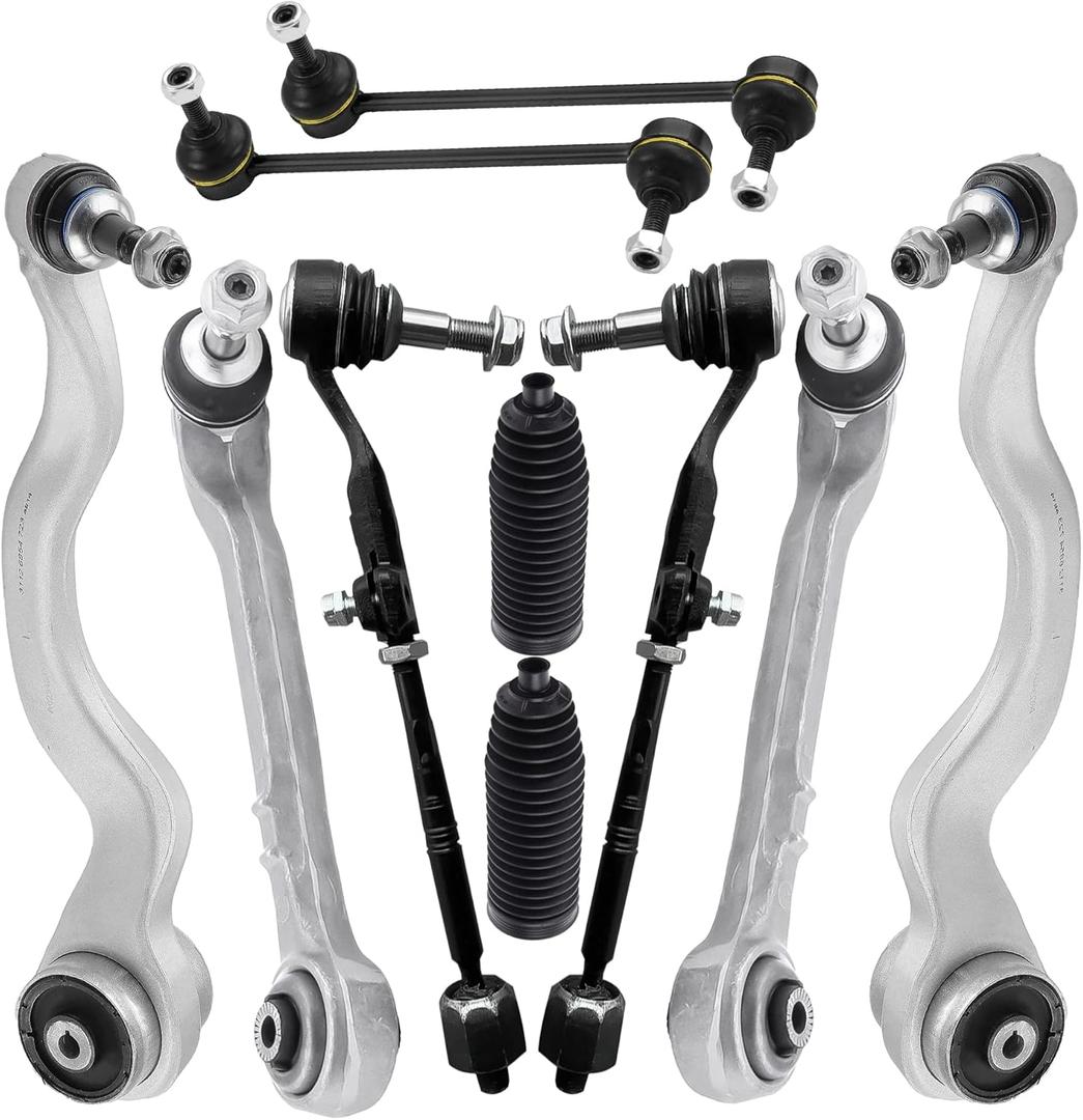 10Pcs Front Lower Control Arms With Ball Joints Sway Links & Outer Tie Rods Suspension Kit Compatible with BMW 1 3 4 Series 428i 430i 435i 440i 320i 330i 328i 335i xDrive