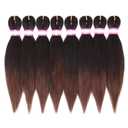 Pre-Stretched Braiding Hair 12 Inch 8 Packs Ombre Brown Short Braiding Hair Natural Easy Braid Hot Water Setting Professional Synthetic Hair Extensions Soft Yaki Straight Texture (#1B/30)