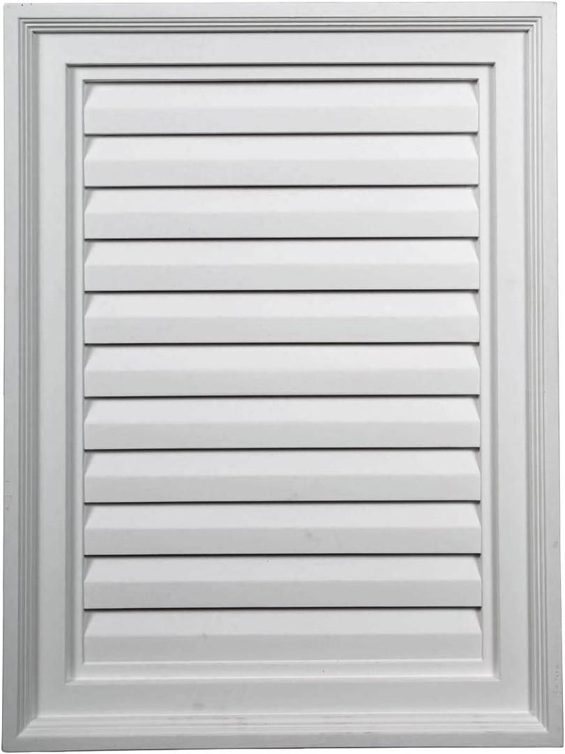 Ekena Millwork 18"W x 21"H Rectangle Urethane Gable Vent Louver, Non-Functional
