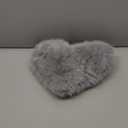 Grey Heart Pillow, Faux Fox Fur Heart Decorative Pillows, Heart Shaped Throw Pillow for Bed, Soft Fluffy Decorative Cushion for Chair Sofa Living Room - Plush Pillow Home Decor (Small)