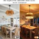 5 Lights Hand Woven Boho Rattan Drum Chandelier, 19.68" Large Round Rustic Coastal Farmhouse Chandelier Adjustable Hanging Pendant Light For Dining Room Kitchen Island Living Room Bedroom Hallway
