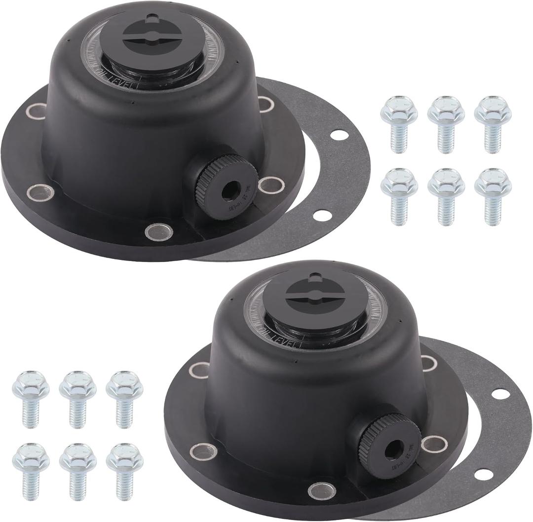 2 PCS Composite Steer Hub Cap for Trailer Axle with Gaskets and 12PCS Flange Bolts Replaces for 1612 1711 and 343-4024