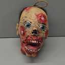 Yarstar Halloween Zombie Head Pendant Simulated Dead Head Bloody Dead Body Parts Horrible Hanging Severed Head Decorations Scary Halloween Props Decorations Haunted House Props Decorations