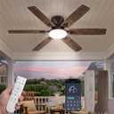 Fanbulous Ceiling Fans with Lights, 52 Inch 6-Blade, Smart APP & Remote Control, Dimmable 5CCT LED with Smart Memory, DC Motor Quiet for Bedroom Living Room, Damp Rated for Outdoor Covered Patio