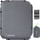 ATEPA Inflatable Stadium Seat Cushion, Self-Inflating Memory Foam Stadium Seats Bleacher Seat Chair Cushion Pad for Airplane Travel Backpacking Sports Events (XL 2 Pack Grey)