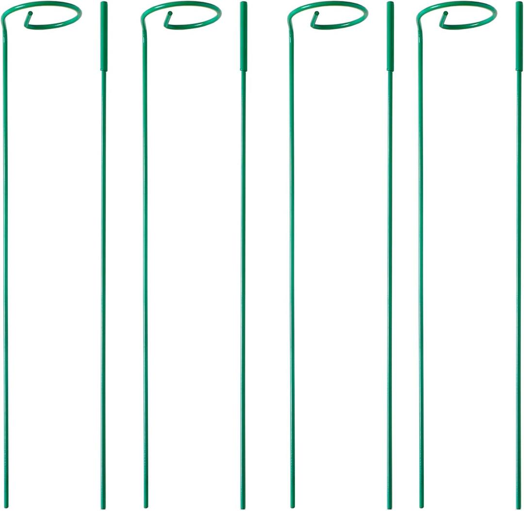 4 Pack Plant Stakes,Plant Support Stakes for Two Sizes(16 or 32 Inches),Plant Stakes for Outdoor Plants,Garden Flower,Tomato(Green)