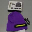 RANCOVY LED Beanie with Light, Unisex USB Rechargeable Headlamp Beanie Flashlight Beanie Hat for Men Women (Purple)