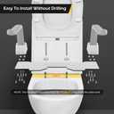 Dyna-Living Toilet Safety Rails 480lbs Load-Bearing Toilet Safety Frame with Flip Up Non-Slip Aluminum Alloy Armrest Toilet Assist Devices for Seniors Toilet Support Bars for Elderly Toilet Seat Rails
