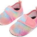 JIASUQI Baby Boys and Girls Barefoot Swim Water Skin Shoes Aqua Socks for Beach Swim Pool (6-12 Months Infant, Mesh Colorful)