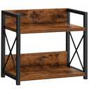 Giikin Countertop Shelf Organizer, 2 Tier Kitchen Spice Rack for Countertop, Wood Coffee Counter Shelf Organizer for Home (Brown, S)