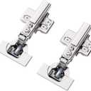 4 Pack Professional Grade Frameless Full Overlay Soft Close Cabinet Hinges, Speed Adjustable 4D Adjustment European Hinges, Concealed Kitchen Cabinet Hinges for Frameless Cabinets - Clip on