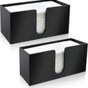 Paper Towel Holder Countertop, Black Acrylic Napkin Dispenser, Multifold Paper Towel Dispenser for Z-fold C-fold MultiFold Trifold-Bathroom Toilet Kitchen Restaurant (2)
