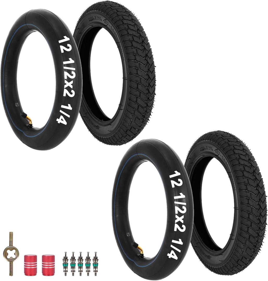 2 Set 12.5x2.25 12-1/2x2 1/4 Tire and Inner Tube Set for Scooter Electric bike, 57-203 Tire Compatible with Jetson E-Bike Pocket Mod Currie eZip Schwinn - 2set