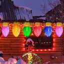 C9 Jumbo Multicolor Strawberry Hanging String Lights with 10 LED Bulbs, 16Ft C9 Hanging Christmas Lights for Indoor Outdoor Roof Garden Yard Tree Home Decor