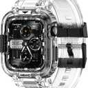 amBand Bands Case Compatible with Apple Watch Series 11/10 46mm for Men Women, M1 Sport Rugged Heavy Duty Cover Tactical Strap Military Grade Protective Bumper Protector for iWatch 46mm Men, Clear