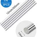 5PCS 304 Stainless Steel Rods 1/4" Dia x 12" Length,Stainless Steel Rods SS Round rods Metal Solid Rods for DIY Crafts Metalworking (5, 1/4")