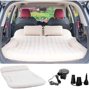 Truck Bed air Mattress air Mattress for car Car Rear Airbed Caravan Mat, Headrest, Storage Bag, Air Pump for SUV Back Seat(Color:Beige,Size:)