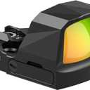 VOTATU PMD505-R Micro Red Dot for RMS/RMSc Footprint, Multiple Reticle Reflex Sight with Picatinny Mount - Shake Awake Optic for Pistol - 2 MOA Dot 46 MOA Circle
