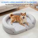 iweepet Cooling Orthopedic Dog Beds for Large & Extra Large Dogs,Summer Dog Sofa Bed with Supportive 28D Egg-Crate Foam, Removable Washable Cover, Waterproof Lining, 44’’,Grey