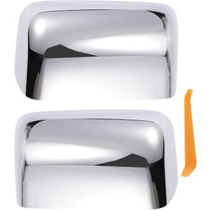 Car Rear View Side Top Half Towing Mirror Cover Cap Replacement Chrome Plated for Ford Excursion F150 F250 F350 2008-2016 Replace 7C3Z17D742A/7C3Z17D743A