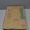 GUSTO Clear Plastic Cups with Lids [16 oz - 100 Count] - Disposable Iced Coffee Drink Cups with Strawless Sip Lids for Smoothies, Juices, and More - (Formerly Comfy Package)