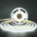 COB LED Strip Lights DC 24V LED Lights Flexible Super Bright LED Strips,16.4ft 6500K White,CRI 90+,2400LEDs High Density Uniform Light for Bedroom Home Decor (No Adapter or Controller)