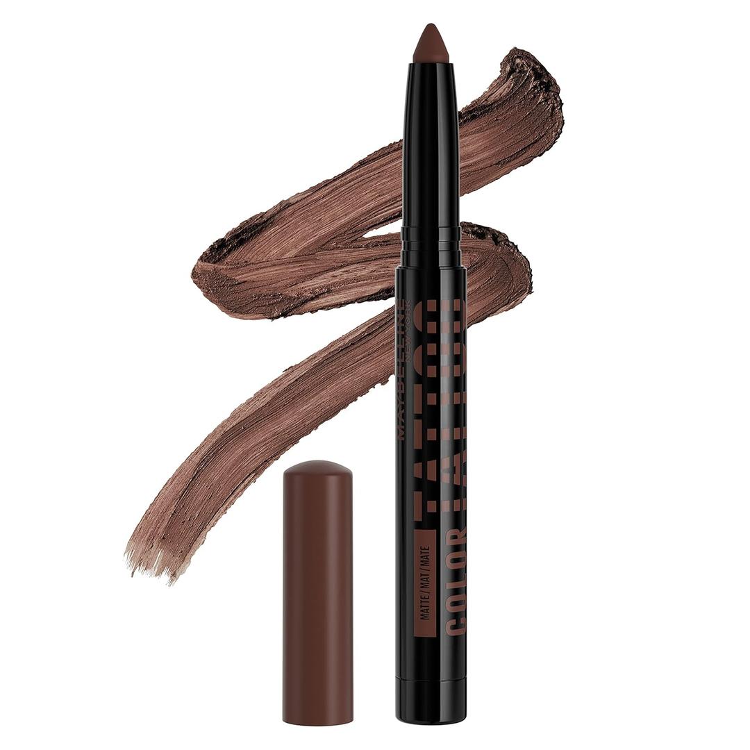 MAYBELLINE Color Tattoo Longwear Multi-Use Eye Shadow Stix, Eye Makeup, I am Determined (Dark Brown Matte) (0.05 Ounce) (Pack of 1)