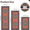 Kitchen Rugs Set of 3, Washable Non-Slip Kitchen Mats for Floor with Rubber Backing, 1'8" x 4'11"