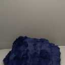 LIFEREVO Fluffy Faux Rabbit Fur Bubble Throw, Plush Shaggy Blanket for Couch Sofa Chair, Soft Cute Royal Furry Blanket Adults Kids Teens Girls, Fuzzy Throw for Bedroom Living Room, 50x60, Navy Blue