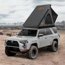 Sanhima Rooftop Tent Hard Shell - Hotham Lite Overland Aluminium Roof Top Tent 4.56" Slimline, w/Tri-Color LED Strip Light & 1.97 Thick Mattress, for Car SUV Truck Camping, 2-3 People (Gray)