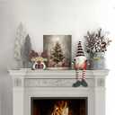 FGFK Vintage Christmas Tree Wall Art Decor Framed, Christmas Home Decor, Holiday Winter Xmas Tree with Presents Canvas Prints Poster Wall Decorations for Home Bedroom Party, 8x10 Inch (Color-05)