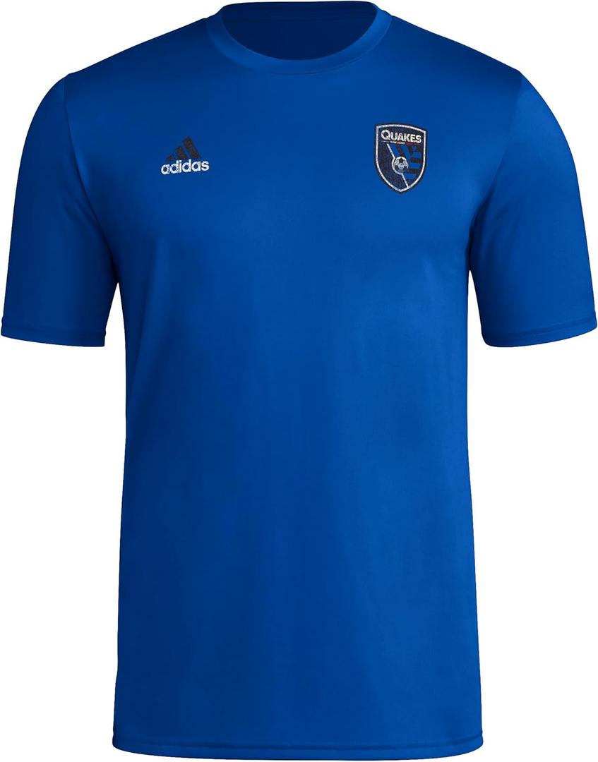 adidas Mens San Jose Earthquakes MLS Short Sleeve T-Shirt (Small, Team Royal Blue)