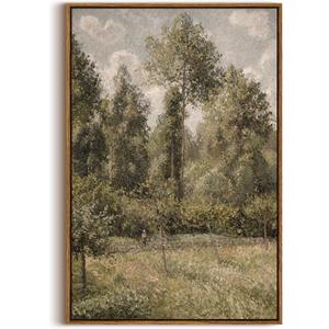InSimSea Framed Canvas Prints Art Vintage Decor, Bushes Poplars Nature Landscape Paintings, Large Prints, Farmhouse Decor, Classical Wall Decorations for Bedroom Living Room Bathroom, 20"x30"